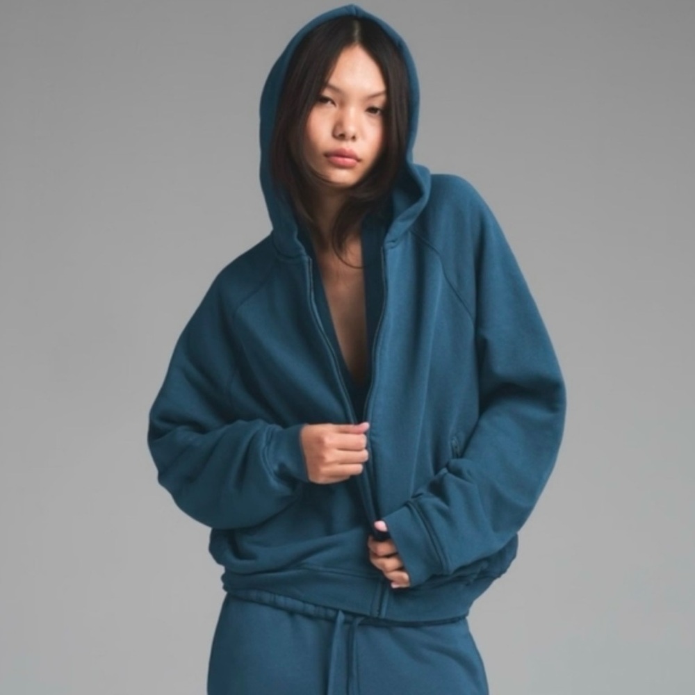 SKIMS Indigo Relaxed Zip Hoodie